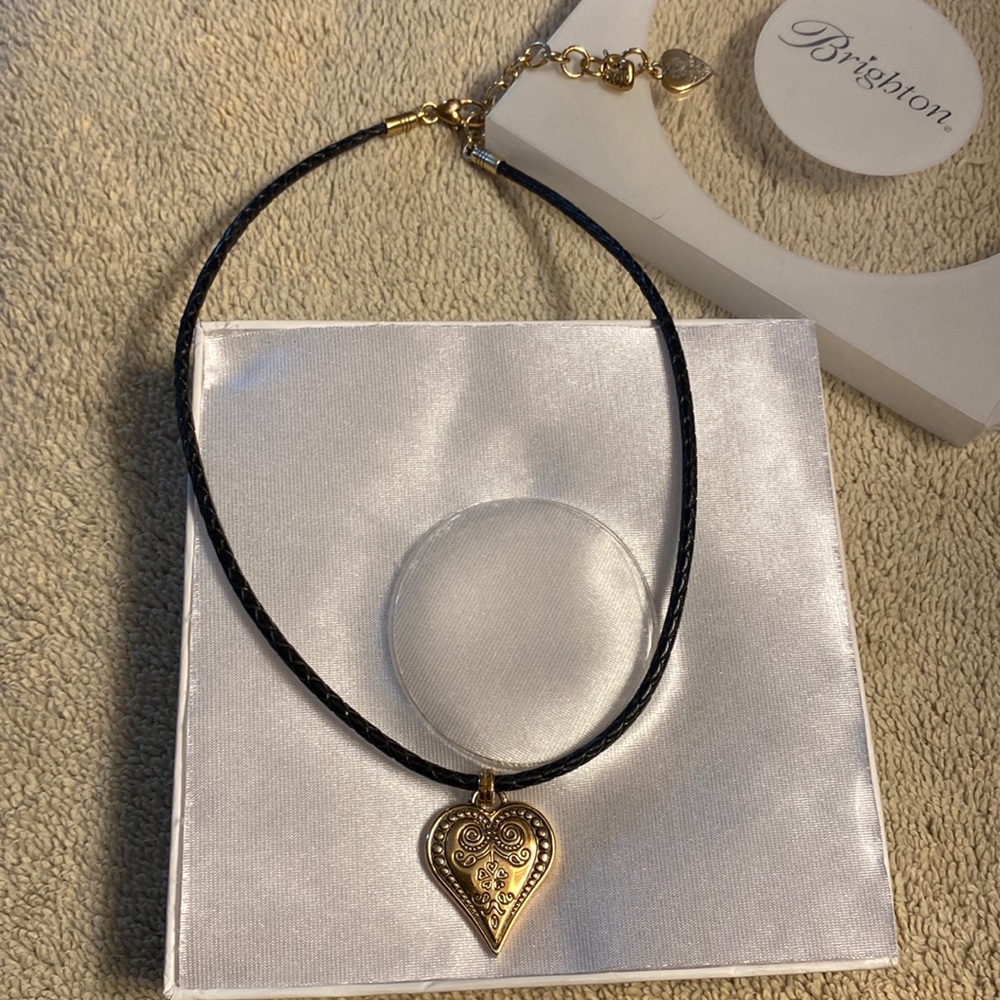 Brighton leather heart necklace